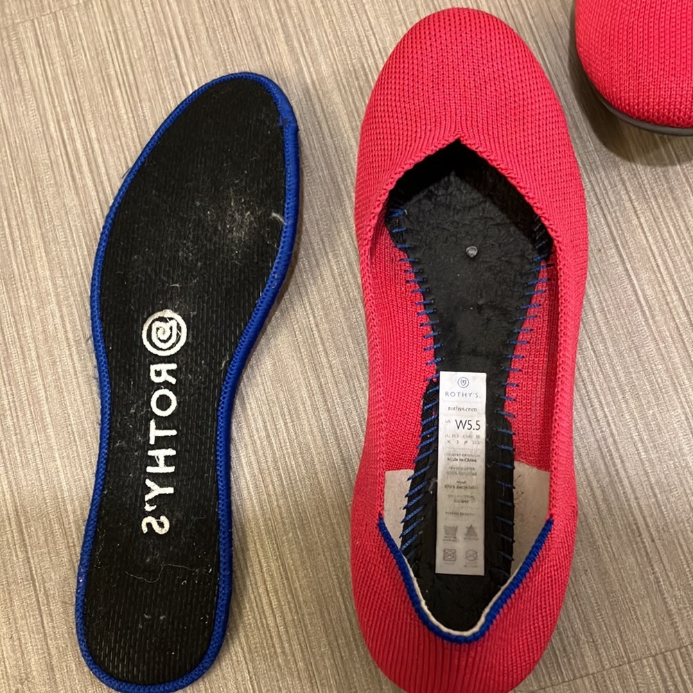 Rothy’s round toe flats hot pink color size 5.5 - Picture 8 of 13